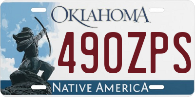 OK license plate 490ZPS
