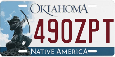 OK license plate 490ZPT