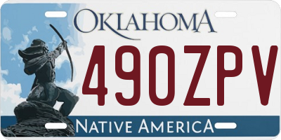 OK license plate 490ZPV