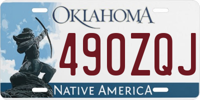 OK license plate 490ZQJ