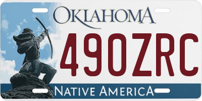 OK license plate 490ZRC