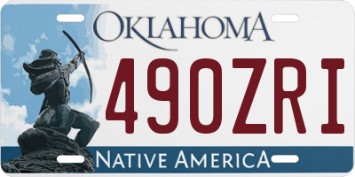 OK license plate 490ZRI