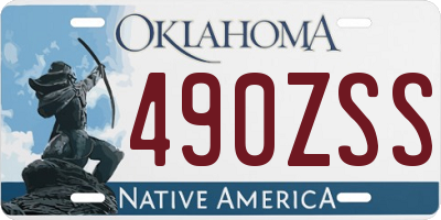 OK license plate 490ZSS