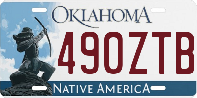 OK license plate 490ZTB