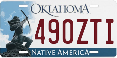 OK license plate 490ZTI