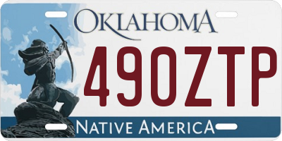 OK license plate 490ZTP