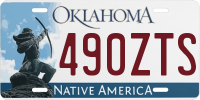 OK license plate 490ZTS