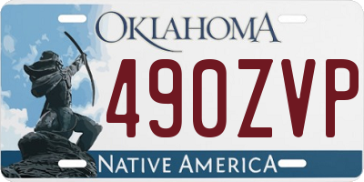 OK license plate 490ZVP