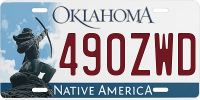 OK license plate 490ZWD