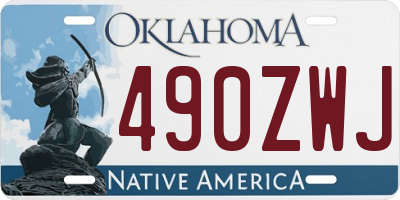 OK license plate 490ZWJ