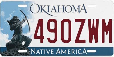OK license plate 490ZWM