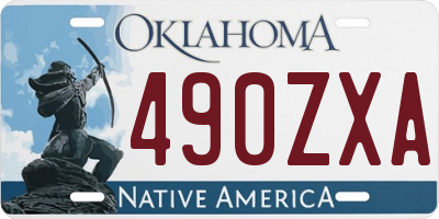 OK license plate 490ZXA