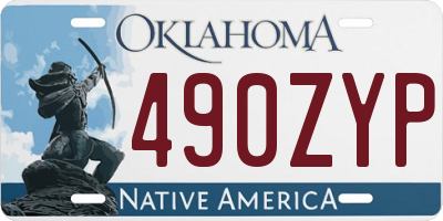 OK license plate 490ZYP