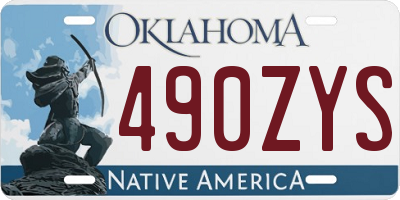 OK license plate 490ZYS