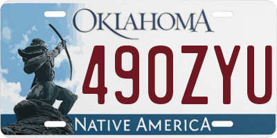 OK license plate 490ZYU