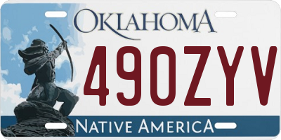 OK license plate 490ZYV