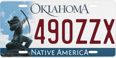 OK license plate 490ZZX