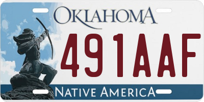 OK license plate 491AAF