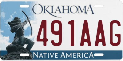 OK license plate 491AAG