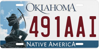 OK license plate 491AAI