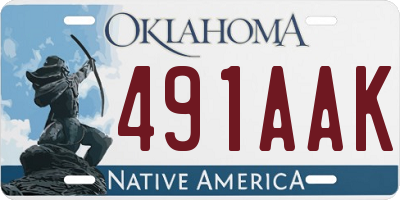 OK license plate 491AAK