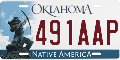 OK license plate 491AAP