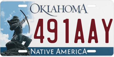 OK license plate 491AAY