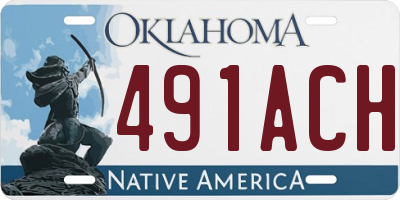 OK license plate 491ACH