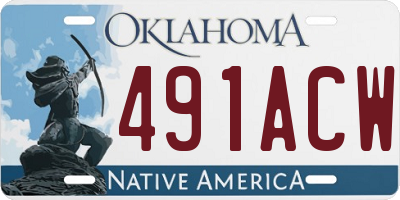 OK license plate 491ACW