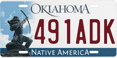 OK license plate 491ADK