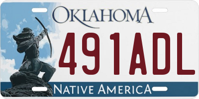 OK license plate 491ADL