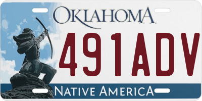 OK license plate 491ADV