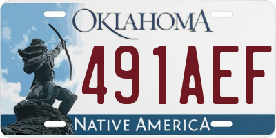 OK license plate 491AEF