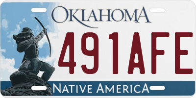 OK license plate 491AFE