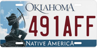 OK license plate 491AFF