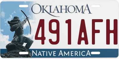OK license plate 491AFH