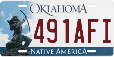 OK license plate 491AFI