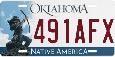 OK license plate 491AFX