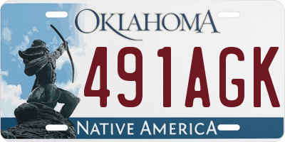 OK license plate 491AGK