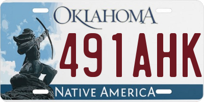 OK license plate 491AHK