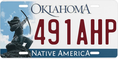 OK license plate 491AHP