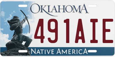 OK license plate 491AIE