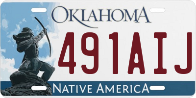 OK license plate 491AIJ