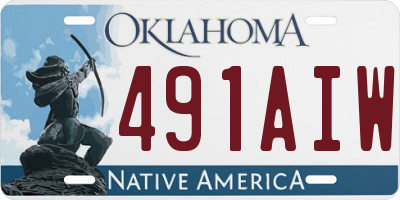OK license plate 491AIW