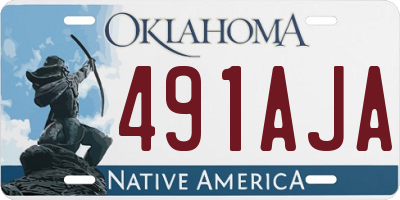 OK license plate 491AJA