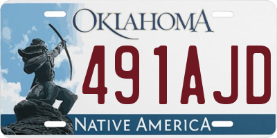 OK license plate 491AJD