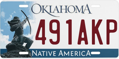 OK license plate 491AKP