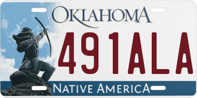 OK license plate 491ALA