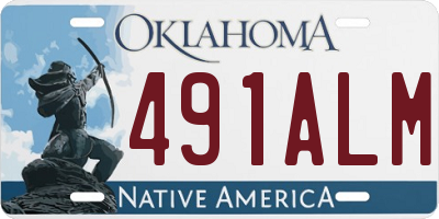 OK license plate 491ALM