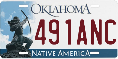 OK license plate 491ANC